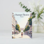 Champs-Élysées Frankreich Postkarte (Stehend Vorderseite)