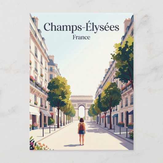 Champs-Élysées Frankreich Postkarte (Vorderseite)