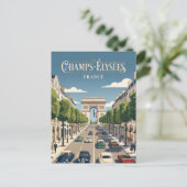 Champs-Élysées Frankreich Postkarte (Stehend Vorderseite)