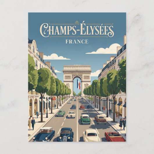 Champs-Élysées Frankreich Postkarte (Vorderseite)