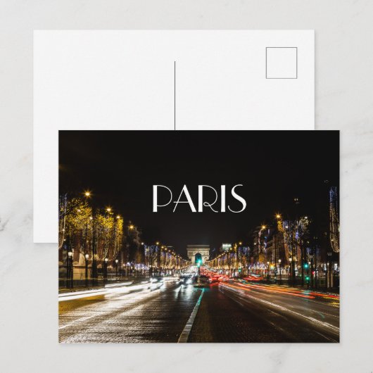 Champs-Elysees Postkarte (Vorne/Hinten)