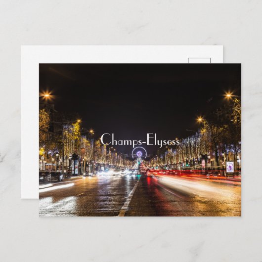 Champs-Elysess Postkarte (Vorne/Hinten)