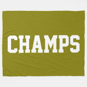 CHAMPS Fette athletische weiße Schrift auf goldene Fleecedecke
