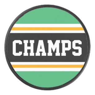 CHAMPS Helle grün schwarze orange Rennstreifen Eishockey Puck