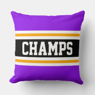 CHAMPS Sportlich Lustig Lila Schwarz Orange Streif Kissen