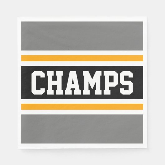 CHAMPS Sporty Athletic Grau Serviette (Vorderseite)