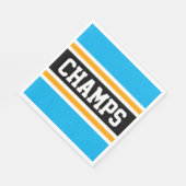 CHAMPS Sporty Bright Sky Blau Gelbe Streifen Serviette (Ecke)