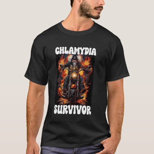 Chamydia Survivor Cringe Skeleton T-Shirt (Vorderseite)