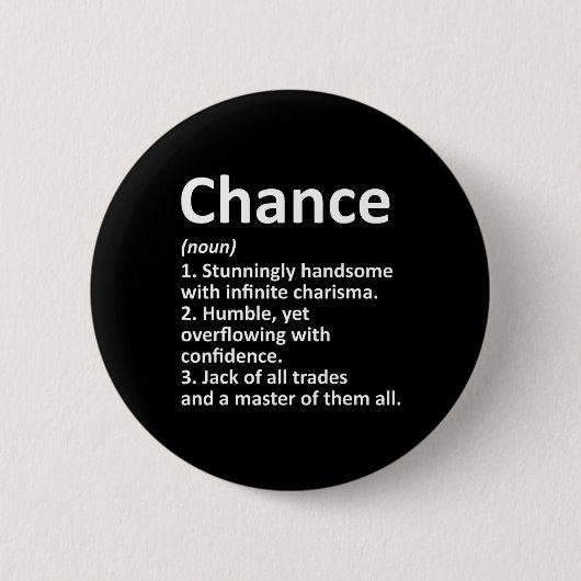 Chance Definition Personalisiert Name Funny Birthd Button (Vorderseite)
