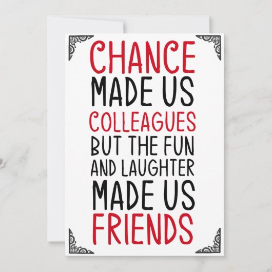 Chance hat uns Kollegen, aber Spaß und Lachen Einladung (Vorderseite)
