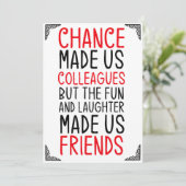 Chance hat uns Kollegen, aber Spaß und Lachen Einladung (Stehend Vorderseite)