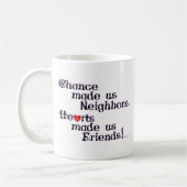 Chance hat uns Nachbarn gemacht Kaffeetasse (Links)