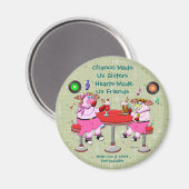 Chance hat uns Schwestern gemacht, Herzen haben un Magnet (Vorderseite/Rückseite)