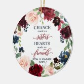 Chance macht uns Schwestern Personalisiert rustika Keramik Ornament (Links)