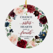 Chance macht uns Schwestern Personalisiert rustika Keramik Ornament (Hinten)