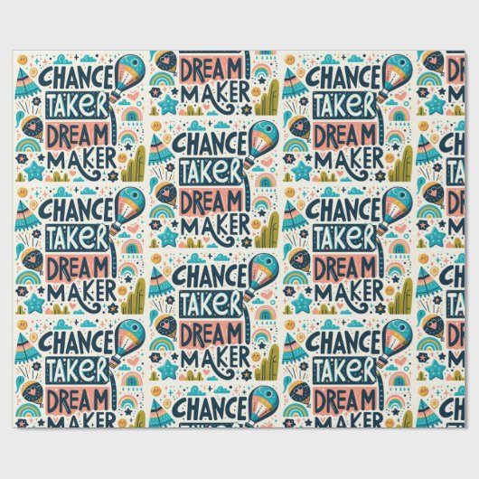 Chance Taker Dream Maker Geschenkpapier (Flach)