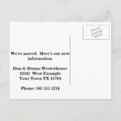 Chancen auf dem Vorfeld Witziger Adressenwechsel Ankündigungspostkarte (Rückseite)