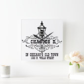 Chances R Restaurant, Chicago und Chicagoland Quadratische Wanduhr (Zuhause)