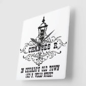 Chances R Restaurant, Chicago und Chicagoland Quadratische Wanduhr (Winkel)