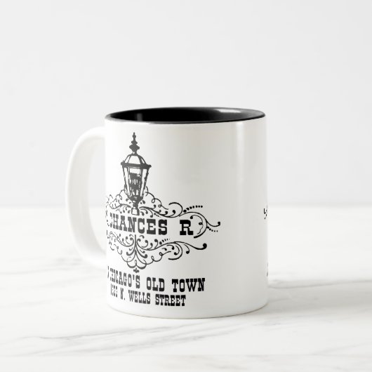 Chances R Restaurant, Chicago und Chicagoland Zweifarbige Tasse (Vorderseite Links)
