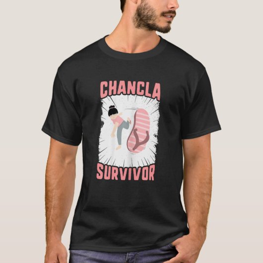 Chancla Survivor Mama Sarcastic Sandal Dreh Flop L T-Shirt (Vorderseite)