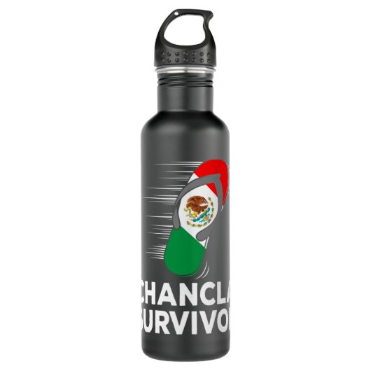 Chancla Survivor Mexico Funny Mexican Flag Joke Gi Edelstahlflasche (Vorderseite)