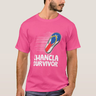 Chancla-Überlebender Puerto Rico Lustiger Spanisch T-Shirt