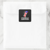 Chancla-Überlebender Quadratischer Aufkleber (Tasche)