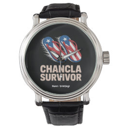 Chanclour Survivor Funny Puerto Rico Joke Gift Armbanduhr