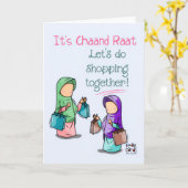 Chand Raat - Cute Shopping Invite Karte (Gelbe Blume)