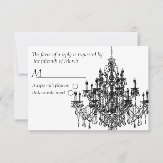 Chandee Amore' rsvp card schwarz Karte (Vorderseite)