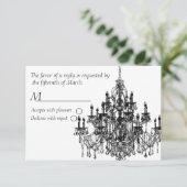 Chandee Amore' rsvp card schwarz Karte (Stehend Vorderseite)