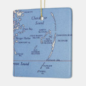 Chandeleur Islands Vintage Karte Keramikornament (Links)
