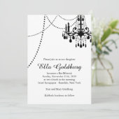 Chandelier Bat Mitzvah Einladung (Stehend Vorderseite)