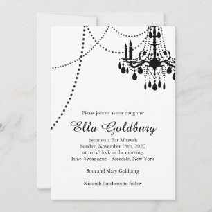 Chandelier Bat Mitzvah Einladung
