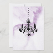 Chandelier Bat Mitzvah Einladung auf Lila Marmor (Rückseite)