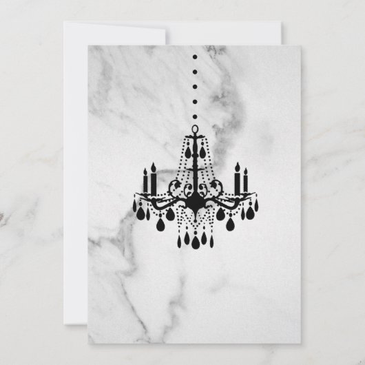 Chandelier Bat Mitzvah Einladung auf Marmor (Rückseite)