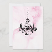 Chandelier Bat Mitzvah Einladung auf rosa Marmor (Rückseite)
