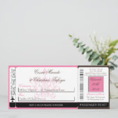 Chandelier Boarding Pass Hochzeit Einladung (Stehend Vorderseite)