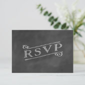Chandelier Chalkboard UAWG RSVP Karte (Stehend Vorderseite)