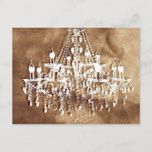 Chandelier Copper Chic Postkarte