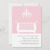 Chandelier Crib Baby Girl Dusche Einladung (Vorderseite)