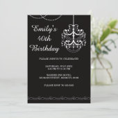 Chandelier Einladung Erwachsene Geburtstagsparty B (Stehend Vorderseite)