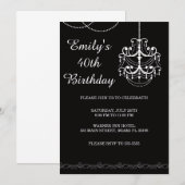 Chandelier Einladung Erwachsene Geburtstagsparty B (Vorne/Hinten)