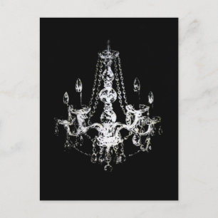 Chandelier Elegance ~ Postcard Schwarz-weiß Fun Postkarte