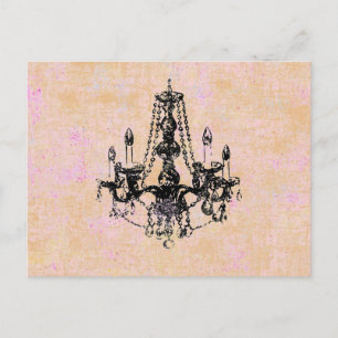 Chandelier Elegance ~ Postcard Vintag Französisch Postkarte