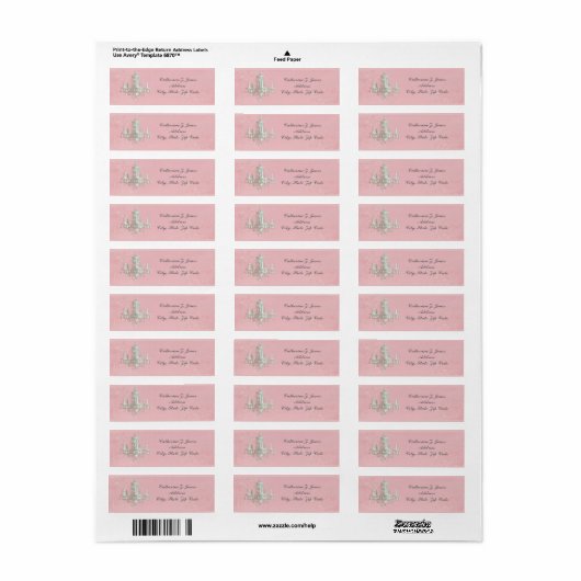 Chandelier Elegante Chic Address Label - Rosa (Vorne)