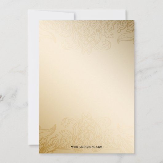 Chandelier Gold elegante Corporate Party Einladung (Rückseite)