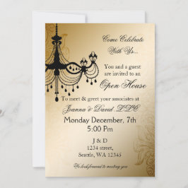 Chandelier Gold elegante Corporate Party Einladung