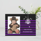 Chandelier Halloween-Fotokarte Karte (Stehend Vorderseite)